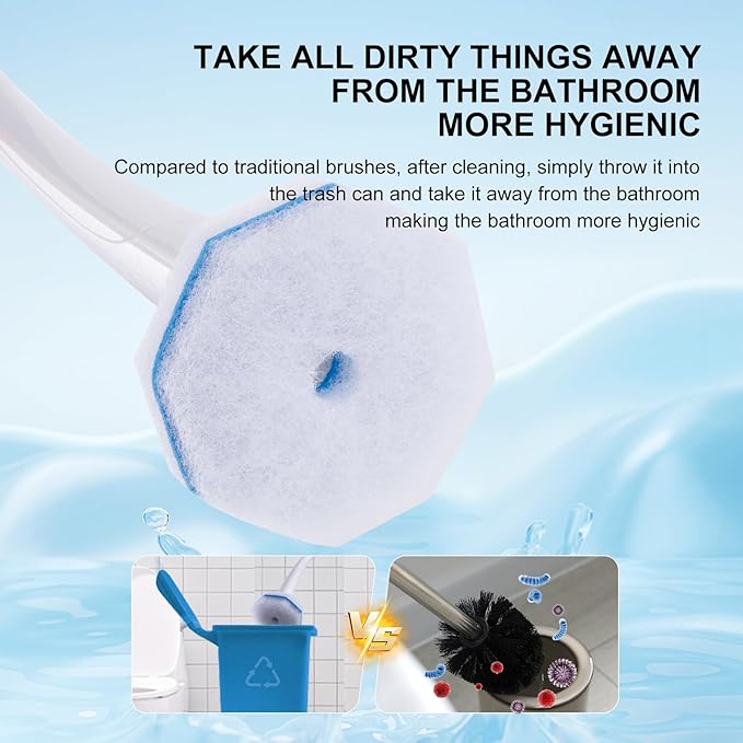Upgraded 30pcs Toilet Wand Refills fits Clorox Toilet Wand, Thickened Cleaning Layer, Won’t Fall Apart, Disposable Bathroom Cleaning Scrub Pads with Fresh Scent, for Home & Commercial Use