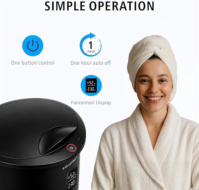 Towel Warmers Ultra Large Capacity Bucket Style 450W for Bathroom ETL FCC Certified Fits up to Two 40"x70" Towels, Blankets, Bathrobes with Auto Shut Off (Black)