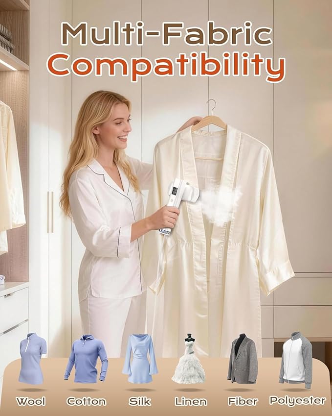 Steamer for Clothes, Portable Handheld Garment Steamer, 2 In 1 Steam Iron for Clothes, 1100W Powerful Travel Steamer with 100ml Water Tank, Wrinkles Remover for Home Office Travel 120V