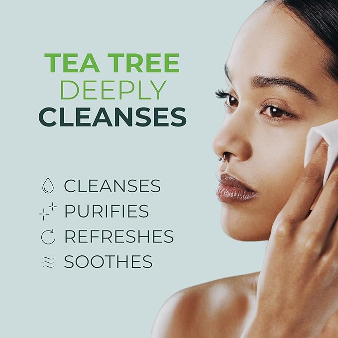 NOVEHA 180PCs Tea Tree Oil Eyelid & Lash Wipes With Hyaluronic Acid, Green Tea & Chamomile For Blepharitis & Itchy Eyes, Individually Wrapped Eyelash Wipes Natural Makeup Remover & Daily Cleanser