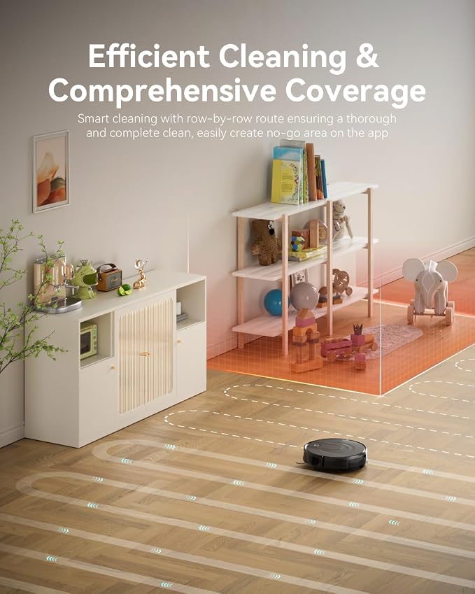 Robot Vacuum and Mop Combo, LiDAR Navigation, 9000Pa Suction Robotic Vacuum Cleaner – Ultra Slim Design, 200 Min Runtime, Auto Recharge, Customizable Cleaning for Pet Hair, Hard Floors