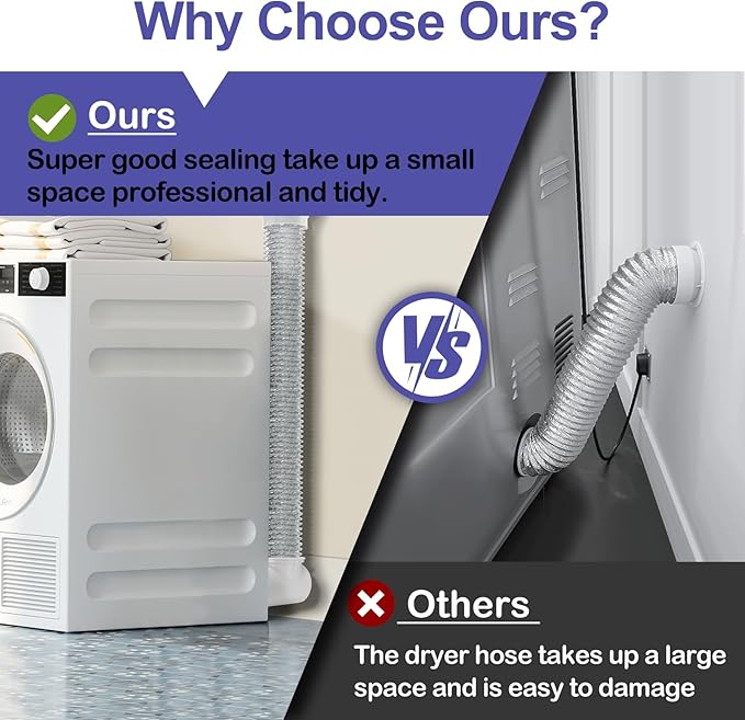 Dryer Vent Hose,Dryer Vent Connector with Dryer Hose,Dryer Connection Kit,90 Degree Dryer Vent Elbow,Dryer Vent Duct, Snap to Vent Dryer Kit,Dryer Vent Hose Connector,Dryer Vent Hose for Tight Space