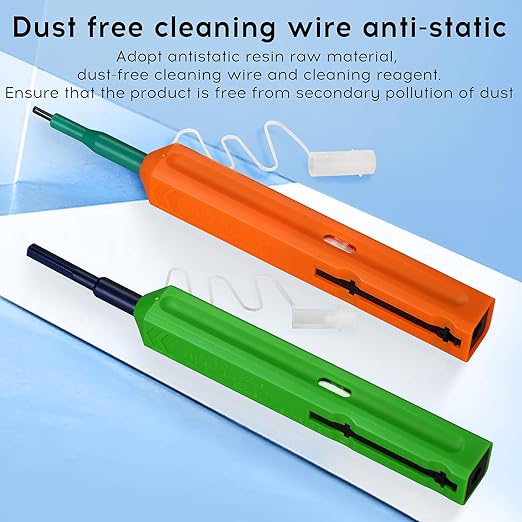 4pack Fiber Optic Cleaner Cleaning Pen Box Kit,FC SC ST LC 2.5/1.25mm Interface Fiber Optic Cleaner Tools,800+ Cleans,Optical Fiber Cable Connector Endface Optical Clean Tool Set