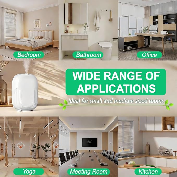 Waterless Essential Oil Diffuser,Home Hotel Aromatherapy,Cold Air Scent Diffuser with Smart APP & 3 Timer,1500 sq.ft Coverage| Whole House Oil Diffusers for Office,Room,On Wall,150ML-Quite,Gift-White