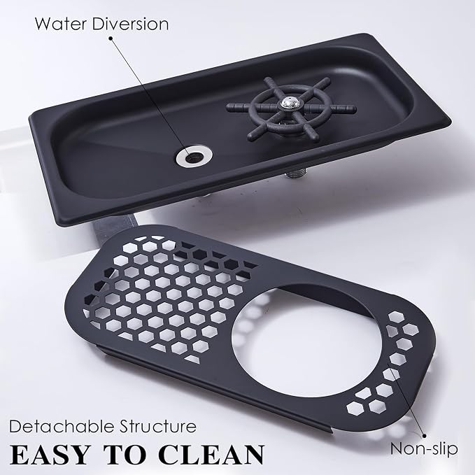 Household And Commercial Stainless Steel Automatic Cup Washer, Glass Washer, Pitcher Rinsers，Suitable For Coffee Shops, Bars, Beverage Shops ﻿(Black)