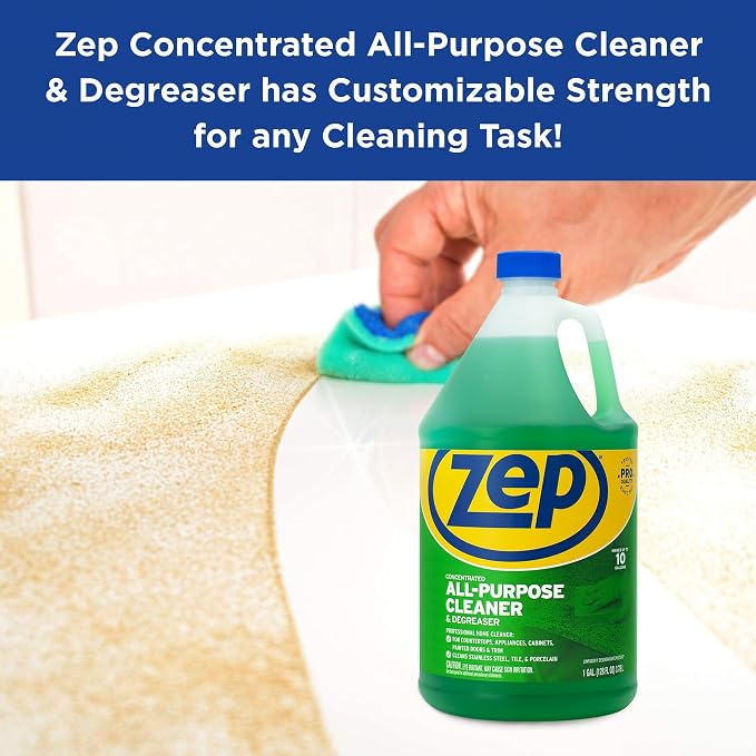 Zep All-Purpose Cleaner and Degreaser, 128 oz, Pack of 2 | Customizable Strength for Any Cleaning Task, ZU0567128,