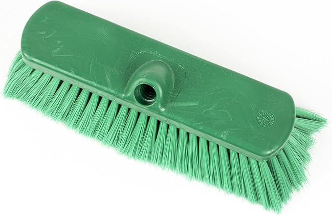 SPARTA 41278EC09 Flo-Thru Plastic Wall Scrub Brush, Equipment Brush With Soft Nylex Bristles For Industrial Kitchens, Hospitals, Commercial Cleaning, 4 Inches, Green, (Pack of 12)