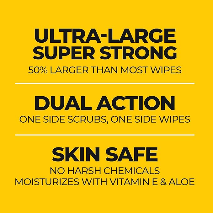 Grime Boss Heavy Duty Surface and Hand Wipes (4x60ct) | Wet Wipe Remove Paint, Oil, Grease, Adhesives, Mud, Dirt | Shop Rag Replace Cleaners like Rags, Towels, Pumice, Soap