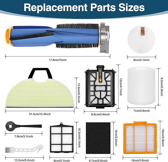 UR2650WS Replacement Parts for Shark AV2613WA Matrix Plus 2-in-1 Robot Vacuum, Accessories with Main Brush, Filters, Pre & Felt-Filter, Pre-Motor Foam Filters, Mop Pad, Side Brushes, 22 Pack