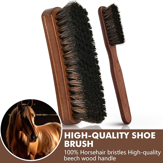 Henviro Leather Shoe Polish Kit - Birthday Gifts for Men, Dad, Shoe Shine Kit, Leather Boot Care Kit, Mens Gifts Ideas