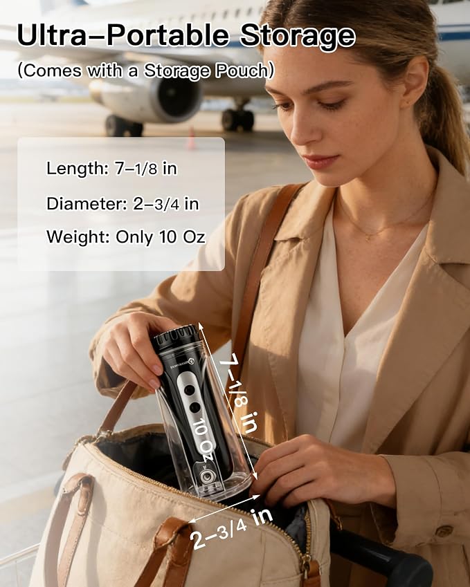 Handheld Portable Travel Bidet Sprayer, Rechargeable Electric Bidet, Peri Bottle for Women & Men, Upside Down Design, Works with Warm Water, No Heating Function, Personal Hygiene Care