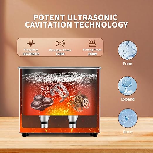 SOUTH BASE Ultrasonic Cleaner,4L 120W Stainless Steel Ultrasonic Jewelry Cleaner with Cleaning Basket,Timer&Heater,Encoded Sonic Cleaner for Cleaning Jewelry,Eyeglasses,Coins