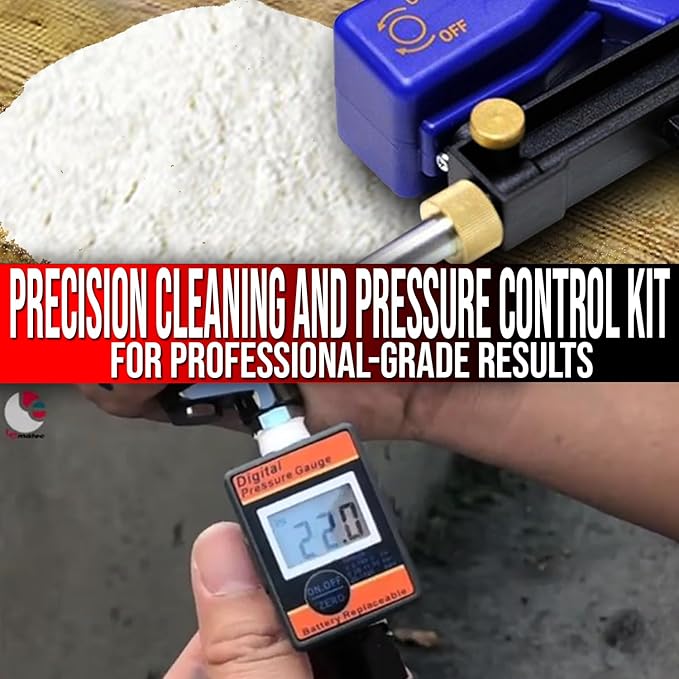LE LEMATEC Soda Blasting Media + Long Nozzle + Digital Regulator Kit