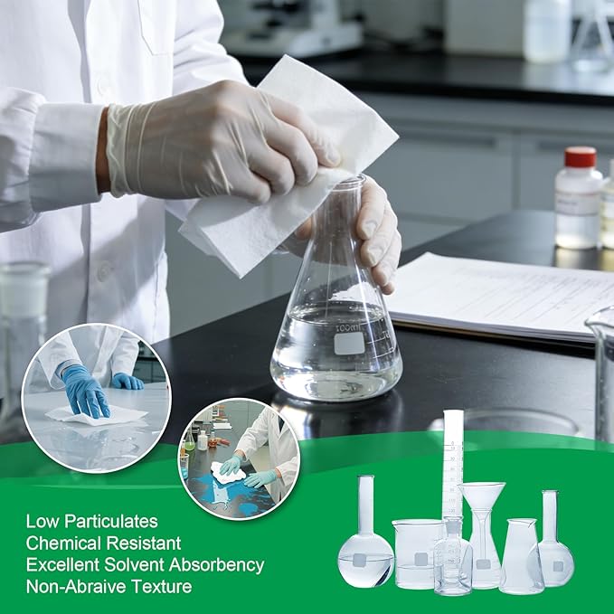 Cleanroom Wipes 12" x 12" Lint Free Wipes for Laboratory, Electronics, Pharmaceutical, Printing, Automotives and Semiconductor Industries (56GSM, 150 Pcs)