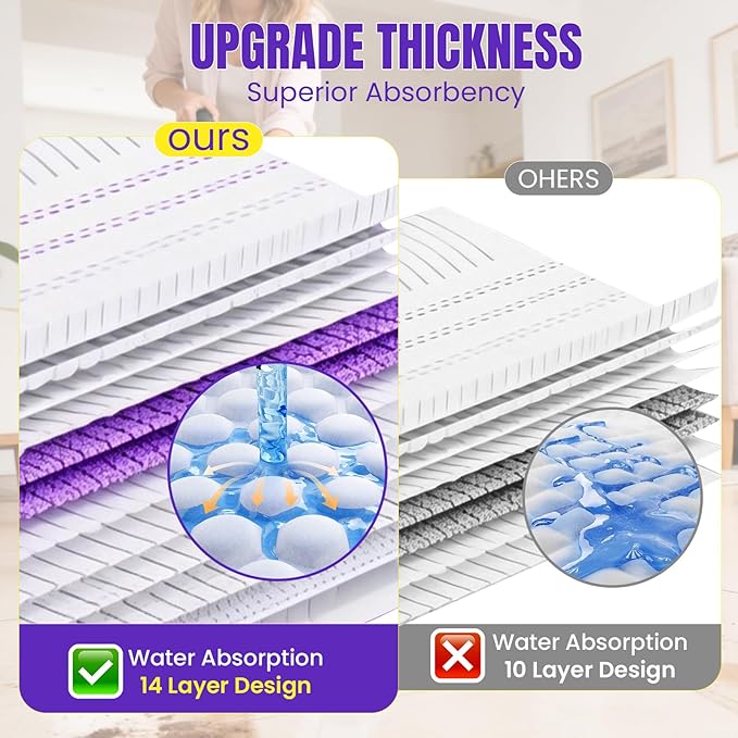 100 Pcs Power Mop Pads for Swiffer PowerMop 500+ Strips Multi-Surface Refill Pad Disposable Spray Mopping Pads Head Refills for Floor Cleaning (Quick-Absorb, No Residue & Disposable)