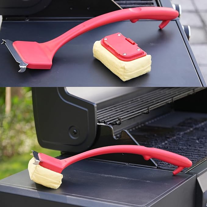 Grill Brush Bristle Free & Replacable Cleaning Head (Bundle)