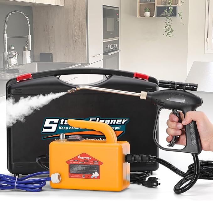High Pressure Steam Cleaner, 1700W Handheld Steamer for Cleaning Grout Tile, Hand Held Portable Steam Pressure Washer for Car Cleaning Steamer High Heat for Home 110V