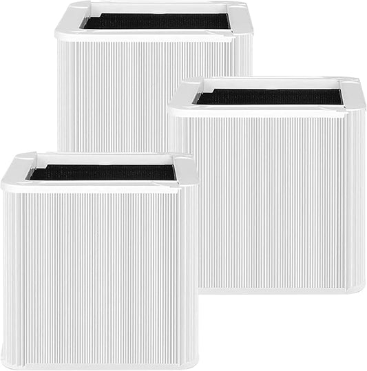 211+ Auto Replacement Filter Compatible with Blueair Blue Pure 211+ Auto Air Cleaner Purifier, Foldable Particle and Activated Carbon Replacement Filter, 3 Pack