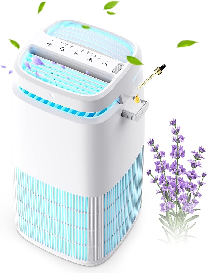 POMORON MJ002H Air Purifier for Home(One 3-Layer Original Filter Included) and One Set of 4-Layer Premium Filters(2 Packs)