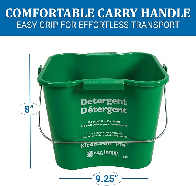 San Jamar Kleen-Pail® Plastic Pro Cleaning Bucket 8 Quarts Green