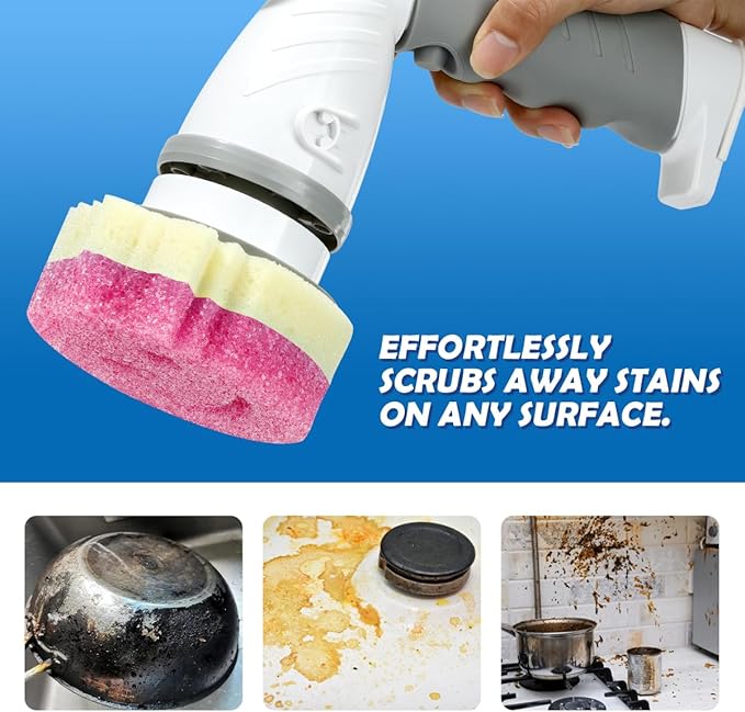 LANMU Smiley Face Sponge Electric Wand with Comfirtable Handle and Sponge Holder-Bundle