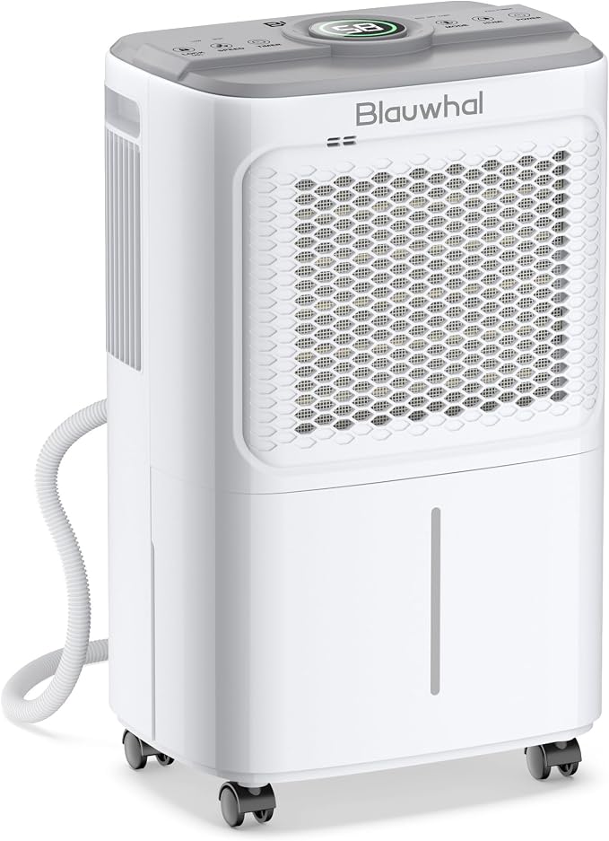 Dehumidifier for Basement, Home Dehumidifiers with Drain Hose for Large Room Bathroom, Auto Drain or Manual Drainage (31 pint)