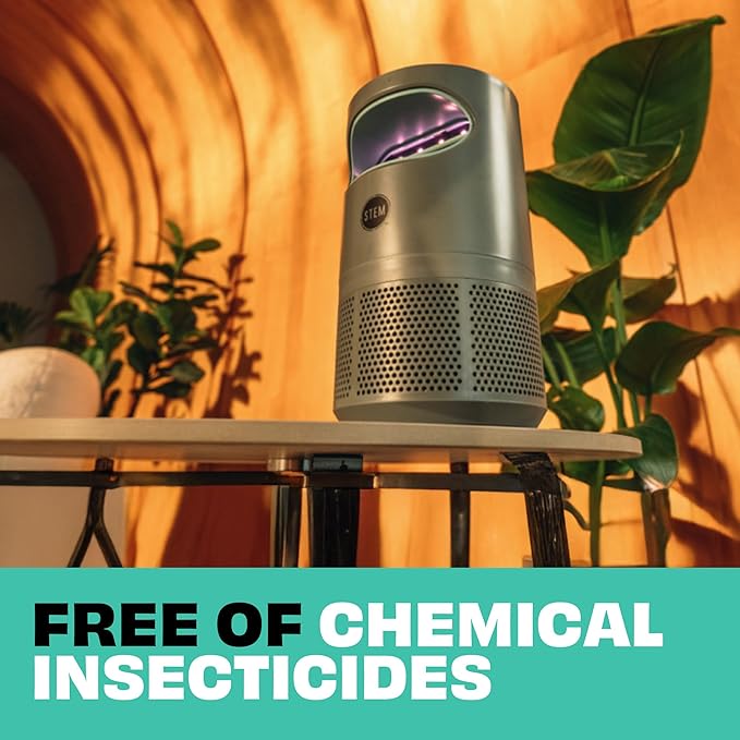STEM Flying Insect Fan Trap for Indoor Bug Control, Attracts Mosquitoes, Fruit Flies, and House Flies, Plug-in Fan with UV Light, Starter Kit Includes 2 Device and 10 Glue Traps