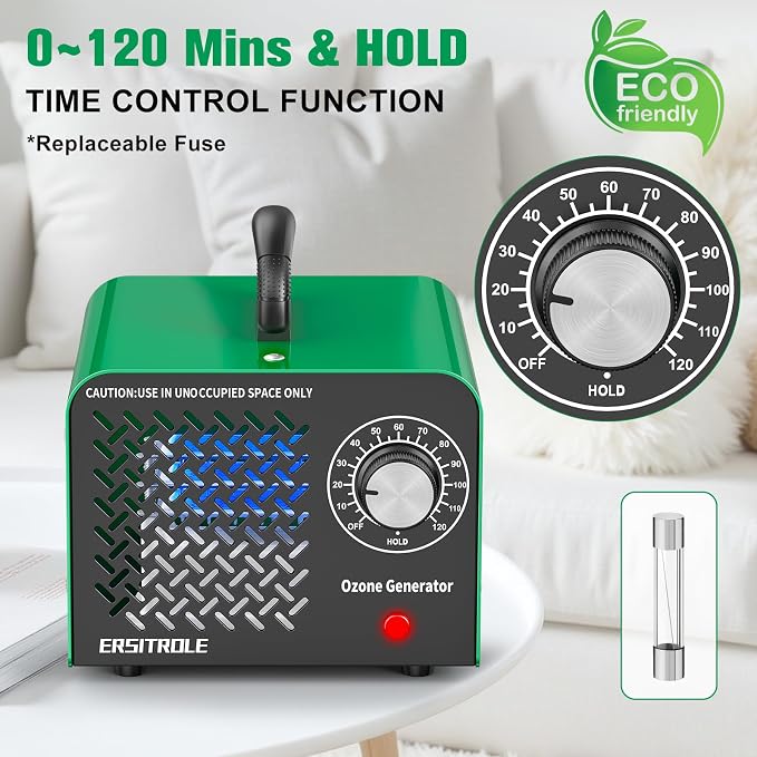 Ozone Generator 90,000mg/h, Home/Industrial 3-layer Ozone Ionizer Deodorizer, Ozone Machine Odor Removal for Car, Home, Smoke, Pets, Basement, Ozone Odor Eliminator for 6000 sq ft