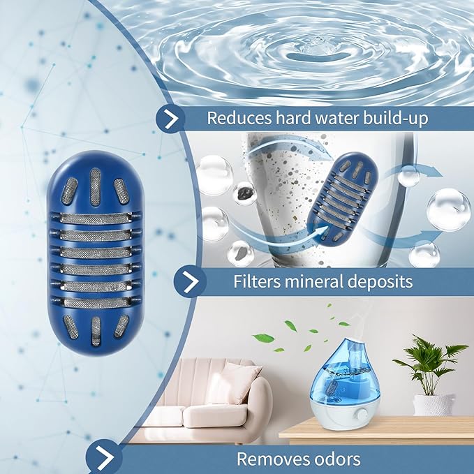 Demineralization Cartridge for Humidifier Compatible with HoMedics Total-Comfort Ultrasonic Humidifier: 20- Pack Demineralizer Tablets Filter Replacement for Water Decalcification, Remove Odor