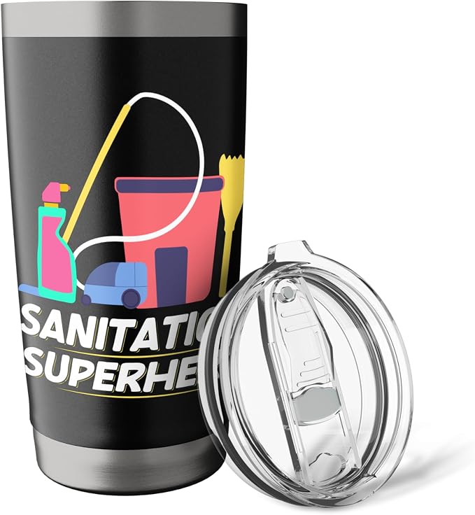 Sanitation Superhero Cleaning Stainless Steel Insulated Tumbler