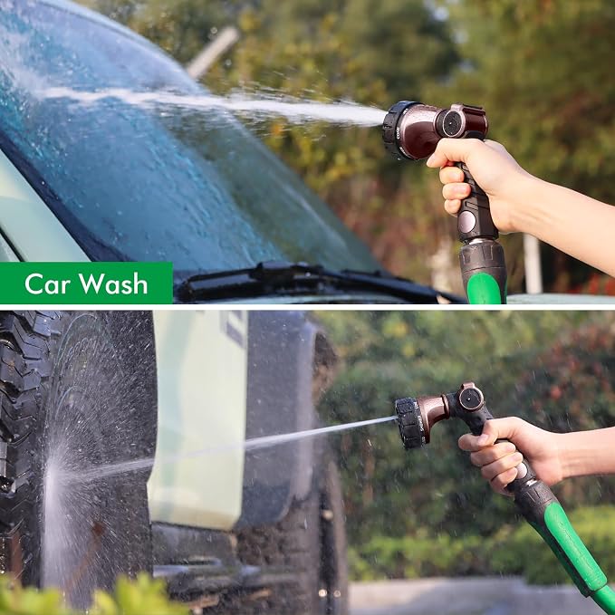 RESTMO Heavy Duty Hose Nozzle, Metal Garden Water Hose Sprayer, Thumb Control, On Off Valve, High Pressure Nozzle Sprayer for Watering Plants, Car and Pet Washing