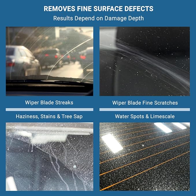 Glass Polish 21003 DIY Windshield Polishing Kit for Electric Drills - Restore Clarity to Windshields and Auto Glass Surfaces
