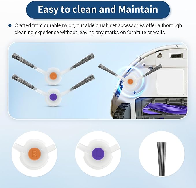 22 Pack Replacement Parts for Narwal Freo Z Ultra Robot Vacuum Cleaner Spare Accessories Kit, 1 Main Roller Brush, 4 Hepa Filters, 4 Mop Pads, 6 Dust Bags, 6 Side Brush, 1 Clean Tool
