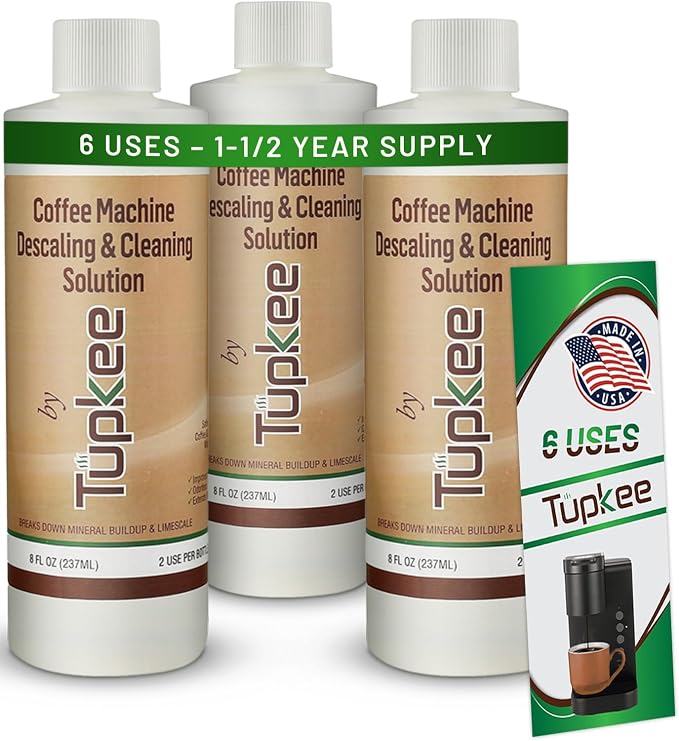 Coffee Machine Descaler Descaling Solution – 3 Pack (6 Uses) Compatible with Keurig, Nespresso, Breville, Delonghi, Jura, Ninja - Espresso Coffee Maker Cleaner, Coffee Pot Cleaning Limescale Remover