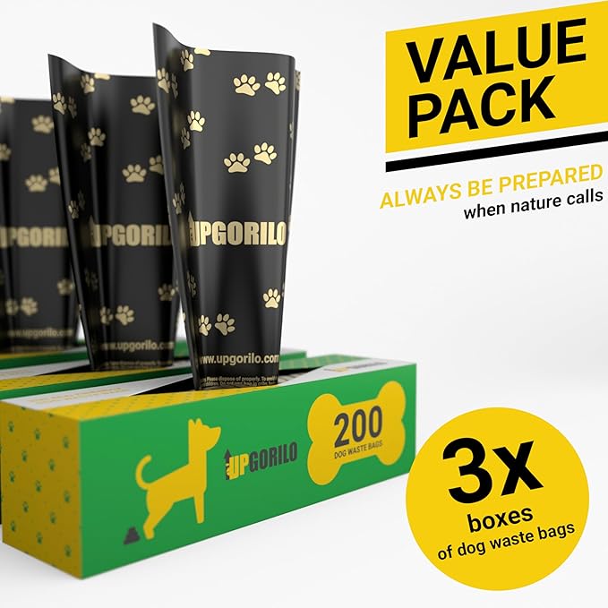 Flash Furniture Kessler 3 Roll Set of 8 x 13 Unscented Premium Pet Waste Station Bags, 600 Extra Thick and Strong Leak Proof Dog Waste Bags, Black
