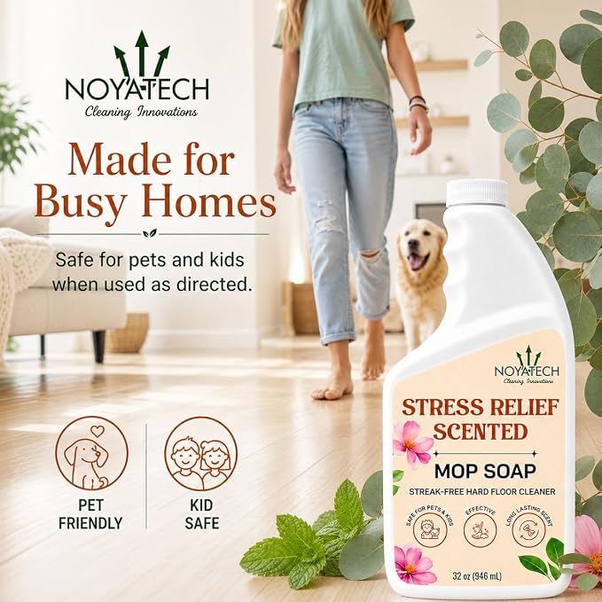 NOYATECH Floor Cleaner Concentrate - Makes 16 Buckets at 2 oz Each - Robot and Spray Mop Compatible Liquid for Hardwood, Tile, Laminate, Vinyl & Stone, 32 oz