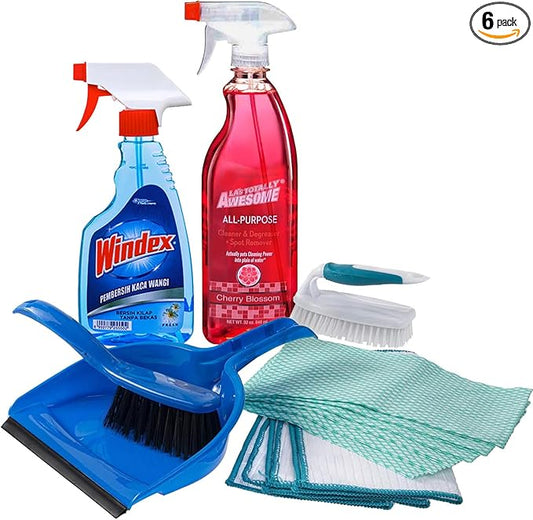 Dorm Room Multipurpose Cleaning Kit Value Pack with All-Purpose Cleaner, WINDEX® Glass Cleaner & More