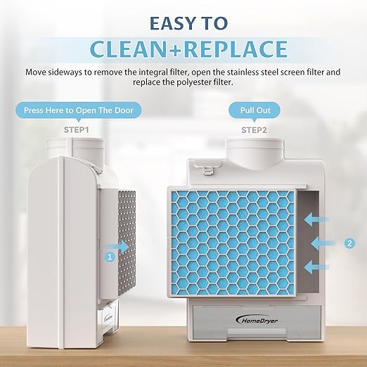 3 in 1 Indoor Dryer Vent Kit, Dryer Vent Box With Stainless Steel Screen Filter, Enhanced Air Quality Water Drawer System,Plus 6 Extra Polyester Filters for Electric Clothes Dryers-2025 New Upgrade