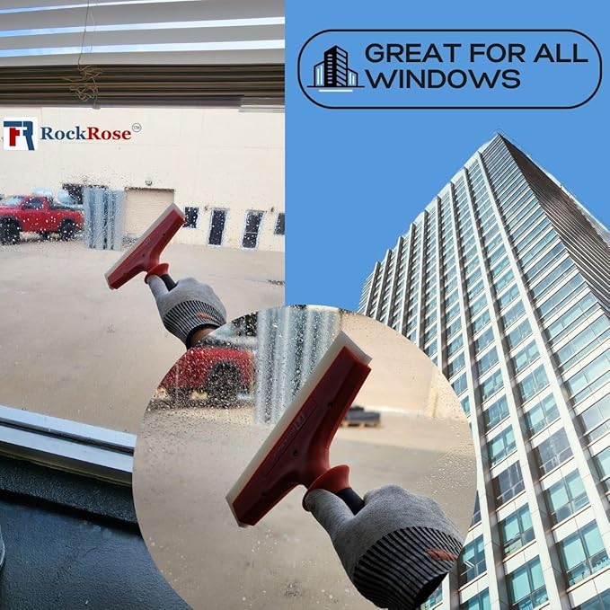 RockRose 8'' Big Mouth Squeegee Handle - Professional Tinting Tool - Heavy Duty Sturdy Plastic Handle for Security Film Installation & Home Window Automotive Film - Extra Leverage Pack 2 Units