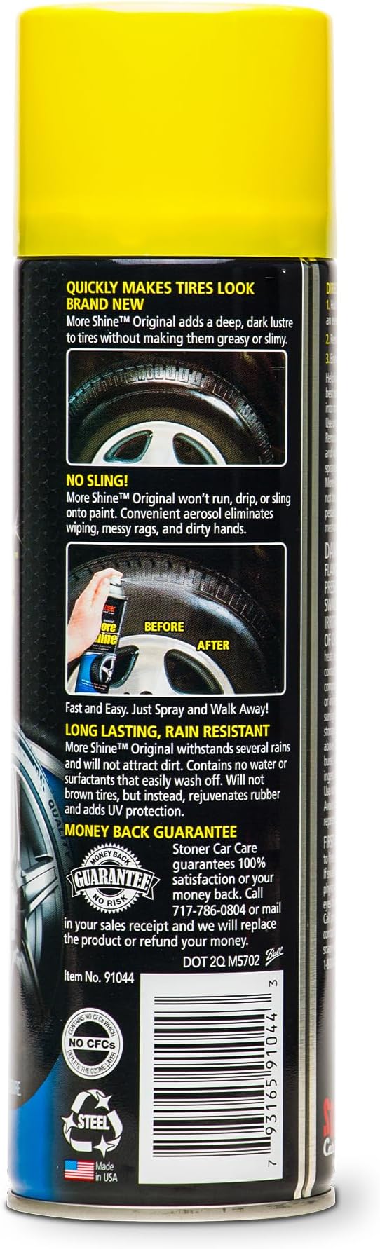 Stoner Car Care 91044-4PK Original More Shine Tire Shine Spray – Tire Dressing Restores Deep Matte Black Finish with Long-Lasting Rain-Resistant Protection, Dry-to-Touch – 12 oz (Pack of 4)