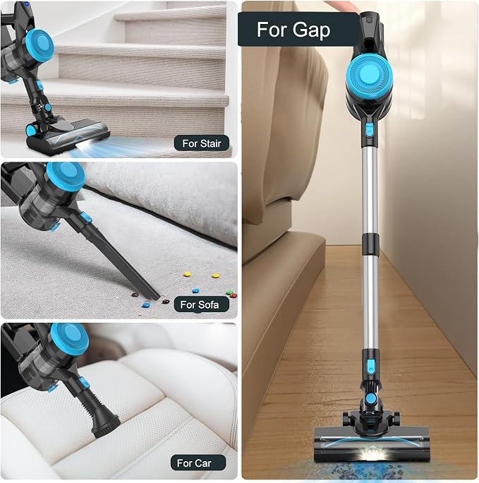 HAUSMEISTER Voltvac Lite Cordless Vacuum Cleaner for Home Pet Hair, Portable Handheld Rechargeable Vacuum (Black)