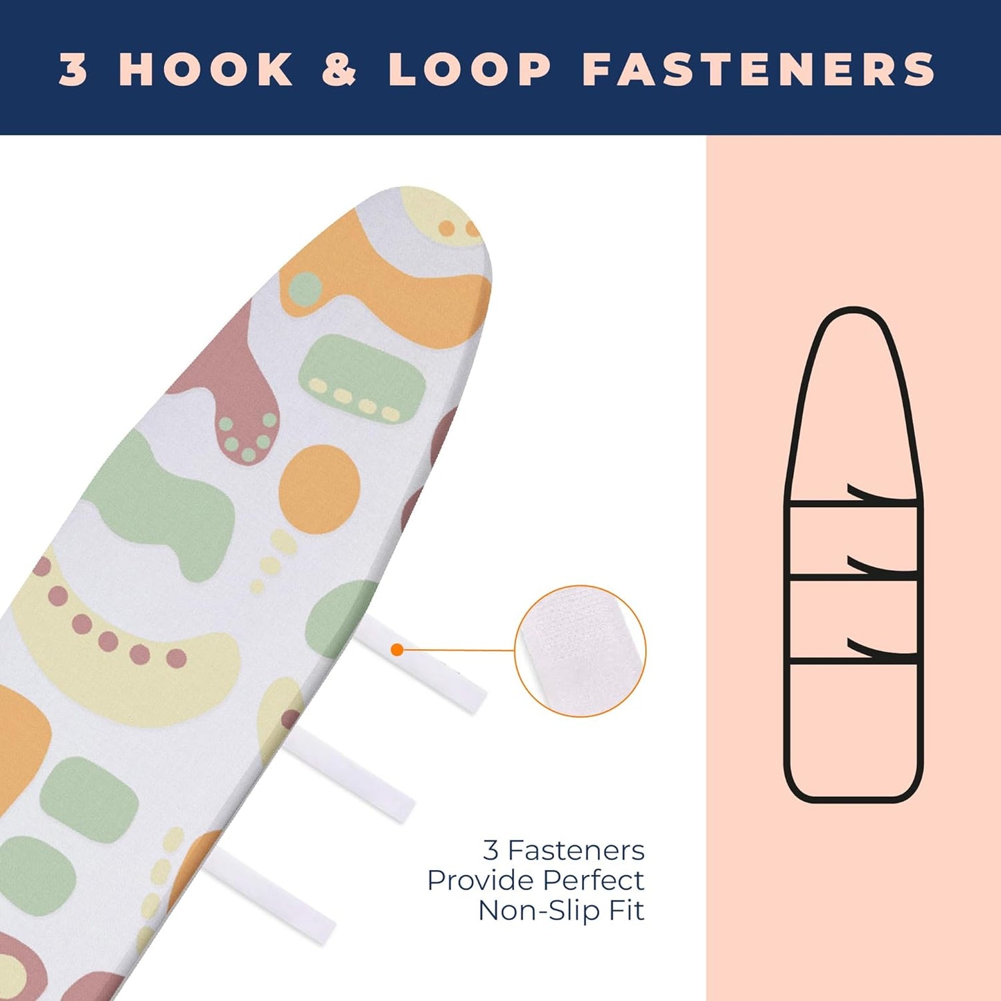 Ironing Board Cover and Pad Extra Thick Heavy Duty Padded 4 Layers Non Stick Scorch and Stain Resistant 15x54 and 3 Fasteners Elastic Edge with Bonus Protective Scorch Mesh Cloth