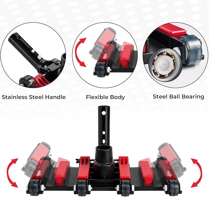 Sepetrel Commercial Grade Pool Vacuum Head with Wheels,14" Extra-Wide & Weighted Flexible Heavy-Duty Vac Cleaner for Effortless, Deep Cleaning