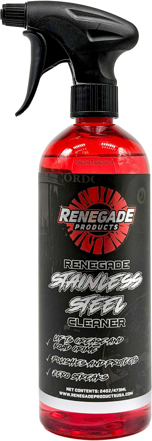 Renegade Stainless Steel Cleaner & Polish | Non-Abrasive Streak-Free Shine for Appliances, Chrome, Aluminum & Glass | Cleans, Polishes & Protects | Fingerprint Resistant (24 Oz)