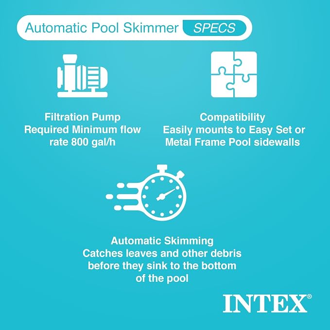Intex Deluxe Wall-Mounted Swimming Pool Surface Automatic Skimmer | 28000E