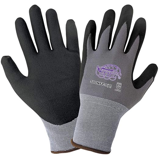 GGS Tsunami Grip Safety Gloves, Lightweight, Puncture Resistant, Secure Grip Work Gloves for Yard Work, Warehouse, Auto-Repair, 72 Pairs, XL