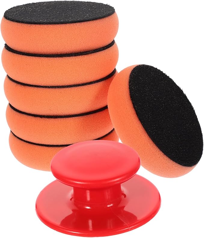 ULTECHNOVO 2sets Car Polishing Pad Ergonomic Handle Handle Sponge Buffing Pads for Waxing and Detailing Versatile for Cars Motorcycles and Boats