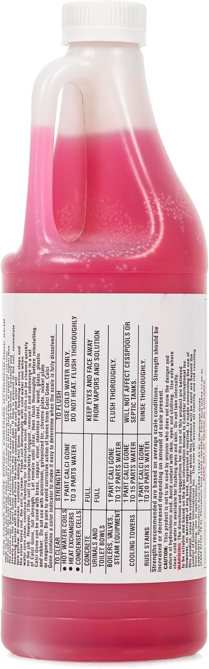 Calci Gone, 1 Quart, Super Strength Industrial Descaler, Color Coded Cleaning Solution for Fast Lime & Scale Removal, Dissolves Mineral Deposits, Cleans Rust & Concrete (30-364)