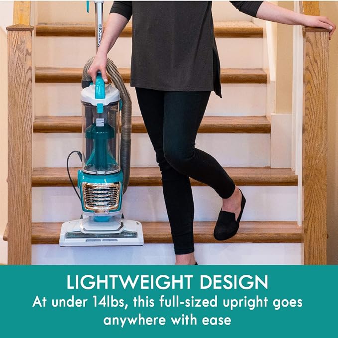 Kenmore DU2012 Bagless Upright Vacuum 2-Motor Power Suction Lightweight Carpet Cleaner with HEPA Filter, 2 Cleaning Tools for Pet Hair, Hardwood Floor, Green