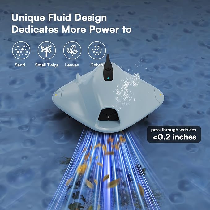 LVKE Cordless Robotic Pool Cleaner, Automatic Pool Vacuum with Upgraded Obstacle Crossing, 120 Mins, Double Filters, Dirt Lock Technology, LED Indicator, Ideal for Above Ground Flat Pools, Green